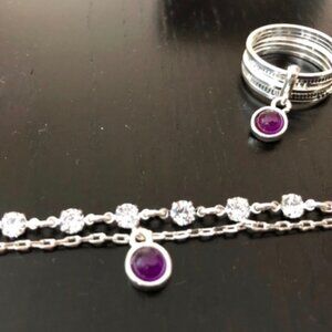 Amethyst ring & bracelet